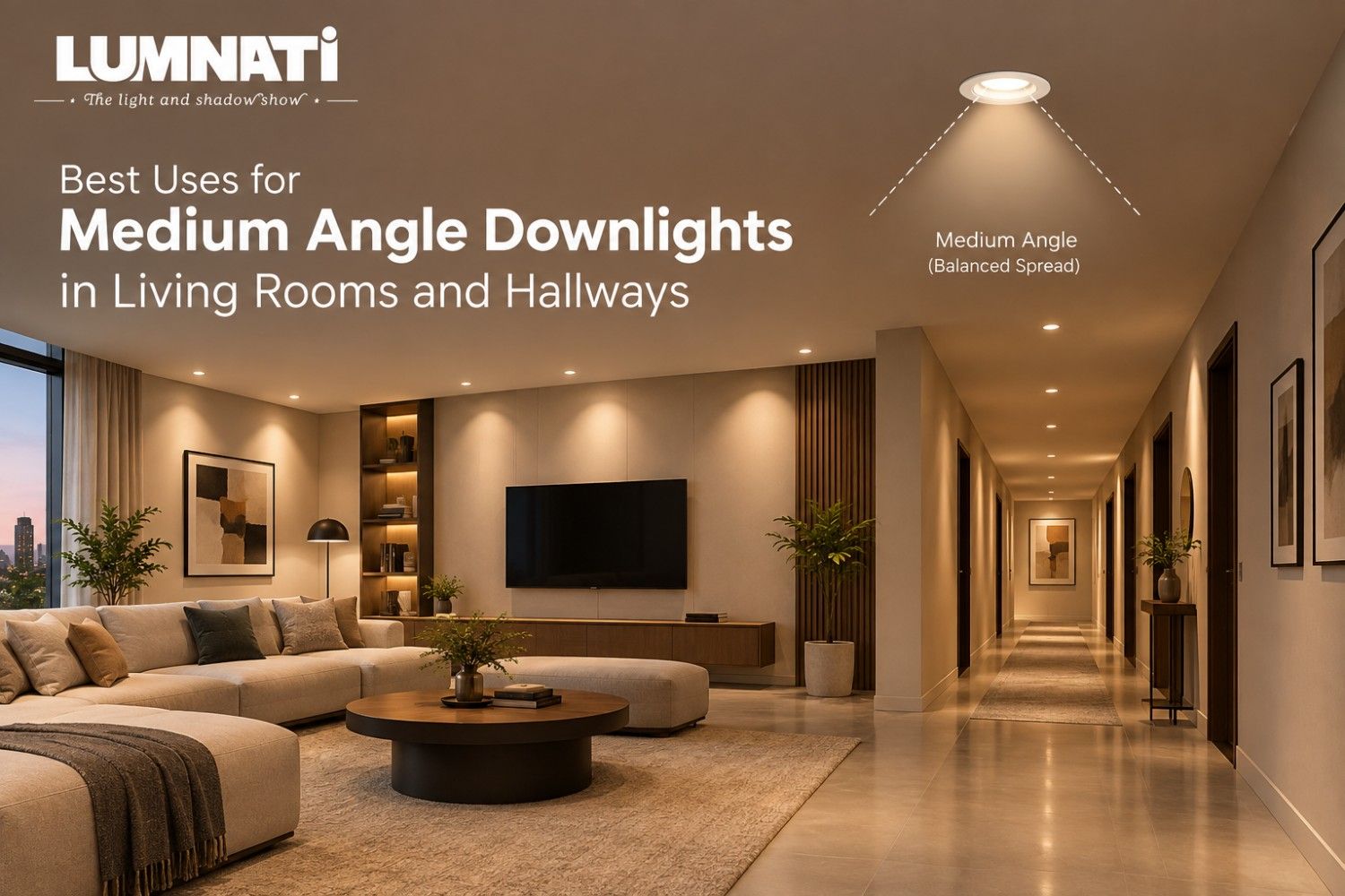 Best Uses for Medium Angle Downlights in Living Rooms and Hallways